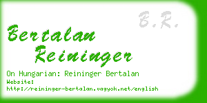 bertalan reininger business card